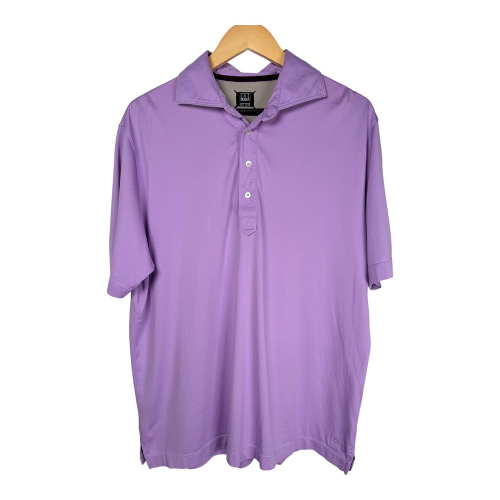 Ike Behar Men's‎ Large Polo Shirt Purple Performance Golf Shirt Office Summer